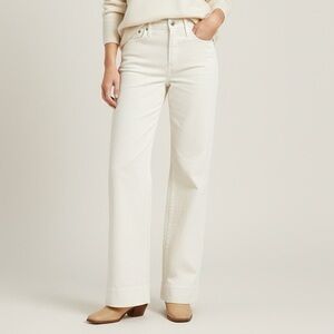 J.CREW Wide-Leg Corduroy Trouser Ivory Size 28T TALL NWT